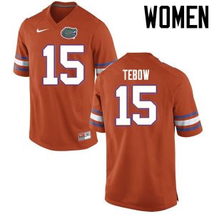 Women's Florida Gators #15 Tim Tebow NCAA Nike Orange Authentic Stitched College Football Jersey ZOZ1062YX